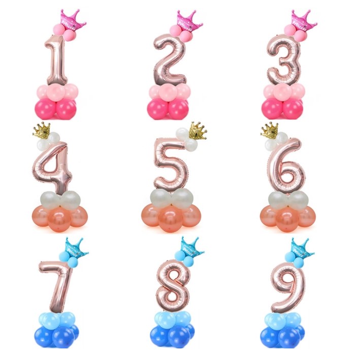 Bong Bóng Chữ Số, Bong Bóng Hình Chữ Số To 70cm Lá Nhôm 0-9, Bong Bóng Số Tuổi Trang Trí Tiệc Sinh Nhật Happy Birthday