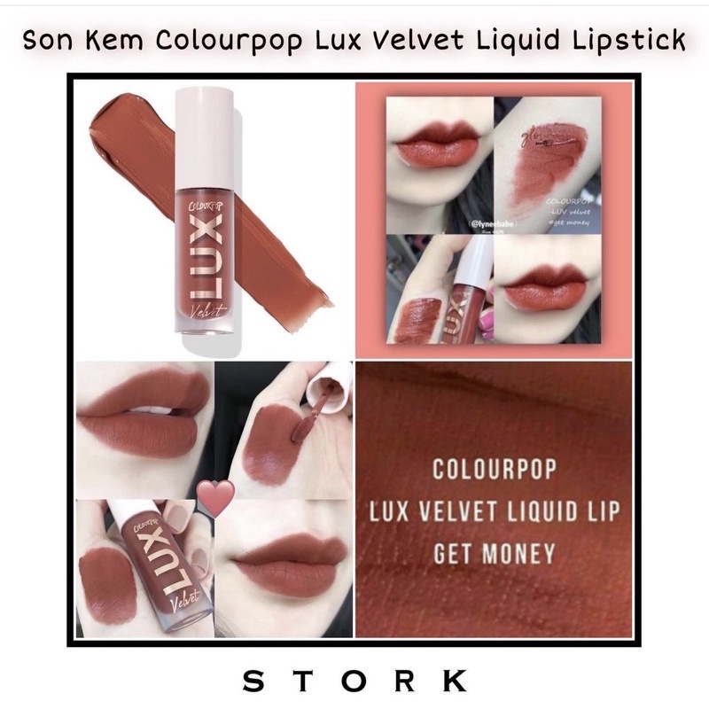 Son Kem COLOURPOP Lux Velvet Liquid Lipstick màu GET MONEY cam đất