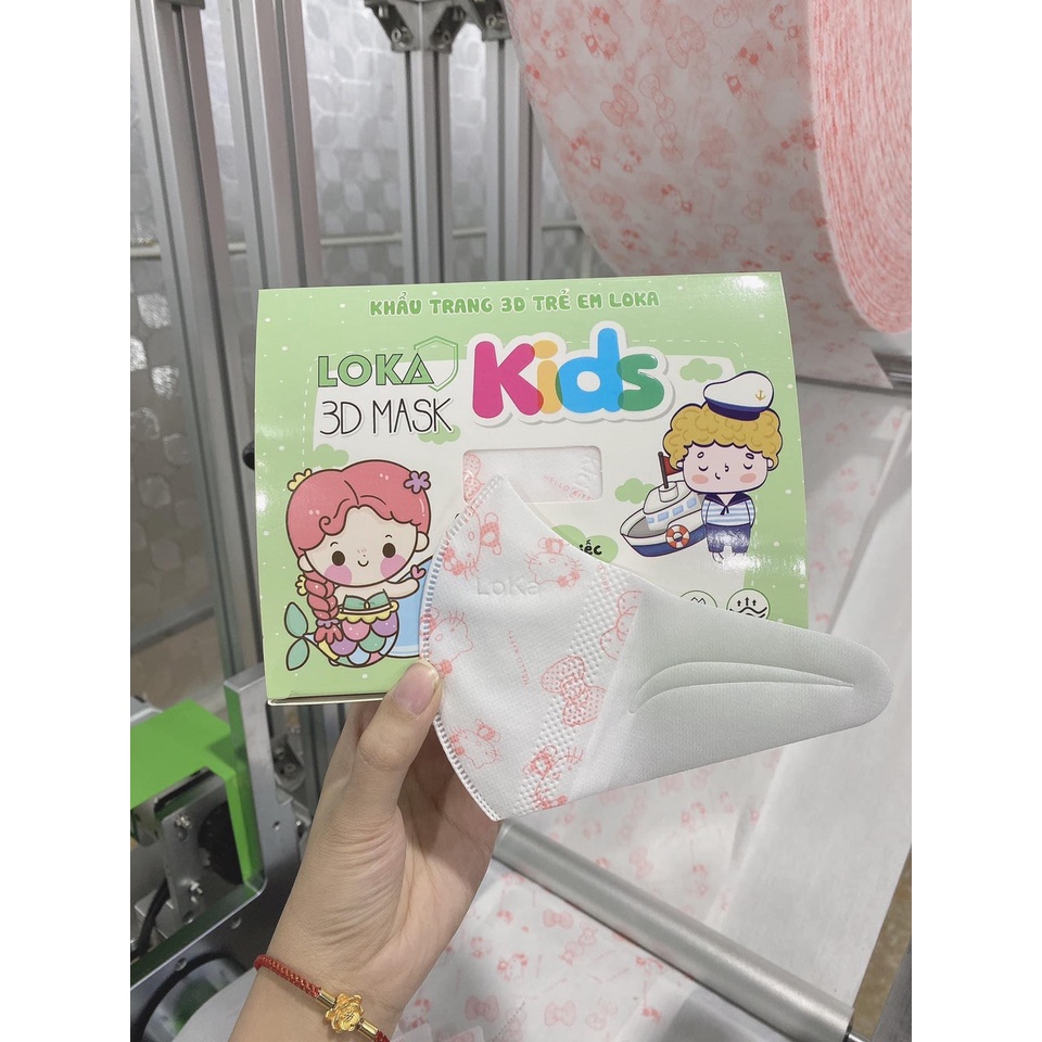 [Freeship] Hộp 50 Chiếc Khẩu Trang Kháng Khuẩn Trẻ Em 3D Kid Mask Diệu Linh/Loka Hoạ Tiết Cho Bé Từ 3 đến 8Tuổi