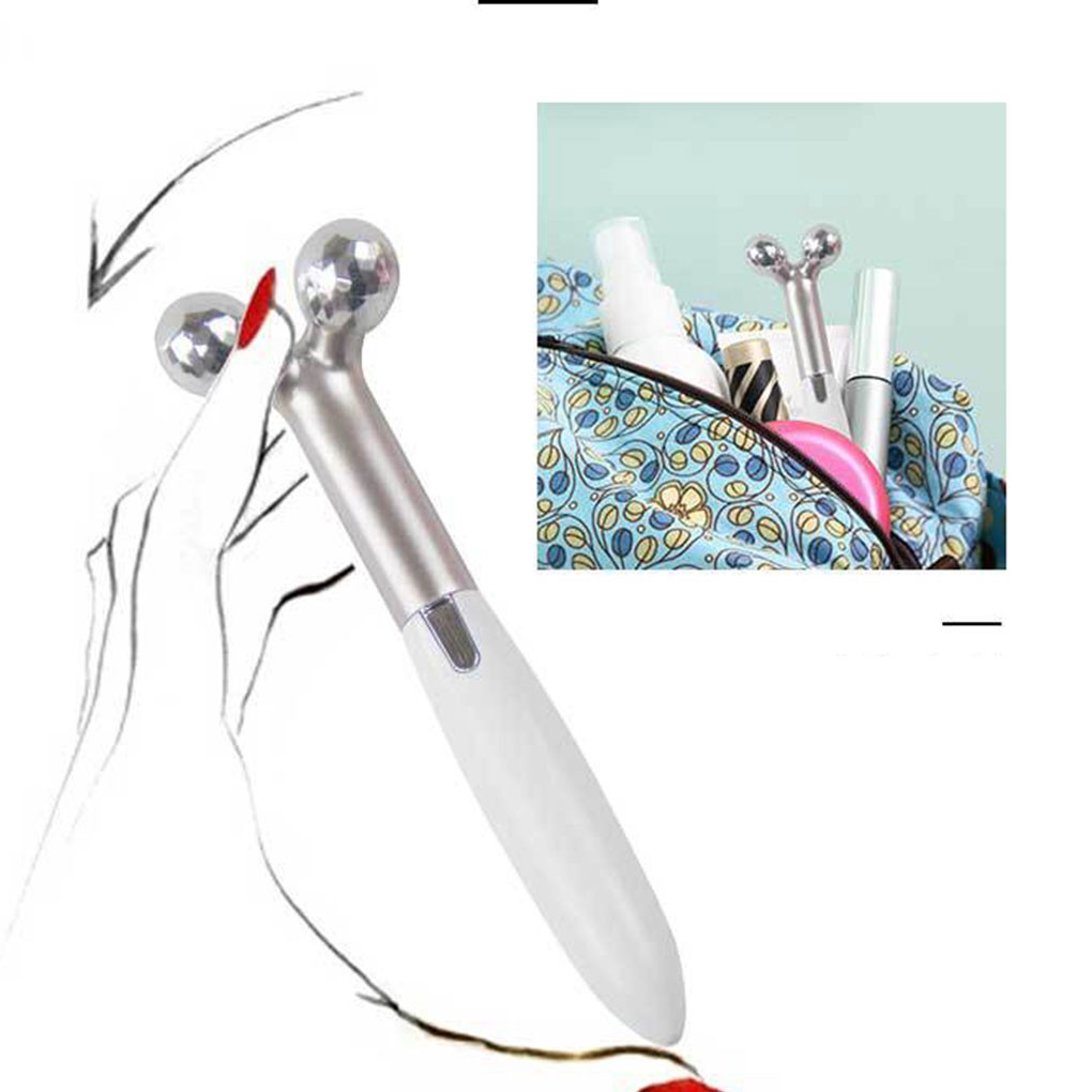 2 In 1 Electric Heated Eyelash Curler Face Slimming Massage Roller Eye Lashes Curling Beauty Tools