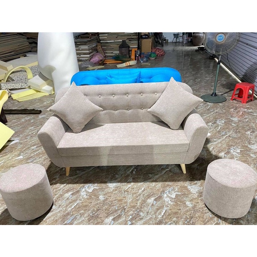 Sofa múi - sofa giá rẻ - sofa mini đẹp FULL BỘ GHẾ VĂNG SOFA + 2 GHẾ ĐÔN + 2 TỰA LƯNG