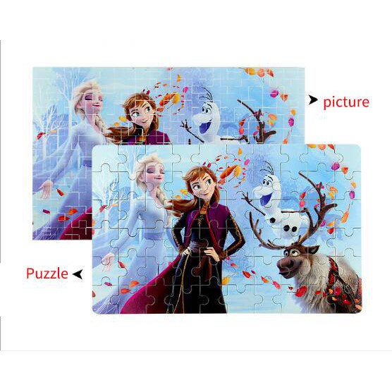 Bộ Đồ Chơi Ghép Hình 60 Mảnh Gỗ Chủ Đề Phim Frozen
