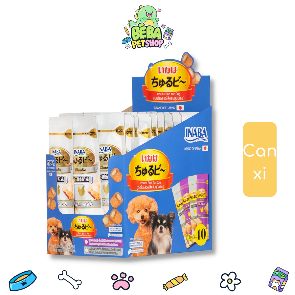 Bánh thưởng mềm nhân kem cho chó Churu Bee, Churutto 10g | Bé Ba Petshop