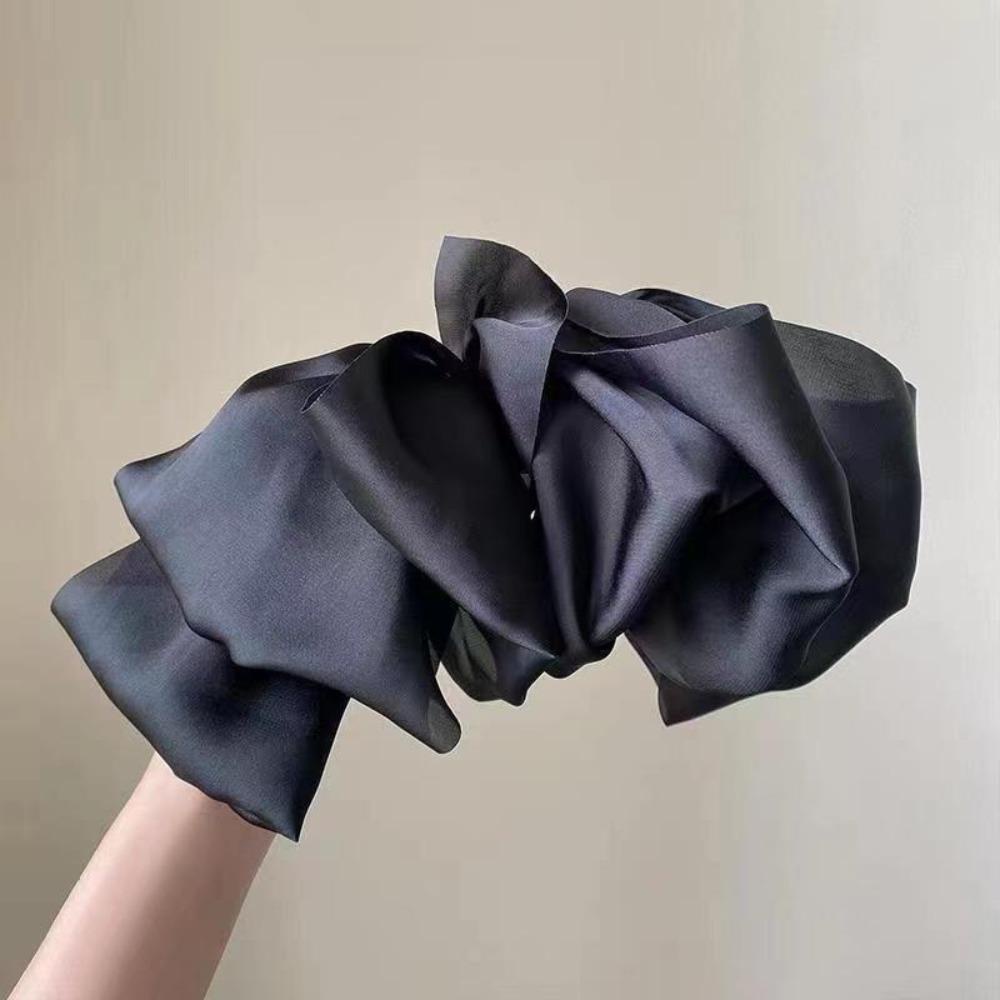 Kẹp Tóc Nơ Lớn Bằng Vải Voan Thanh Lịch