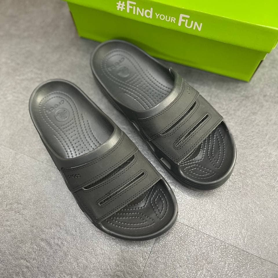 Crocs - Dép Quai Ngang Yukon Mesa 2 Slide, size 39-44, nhựa đúc nguyên đôi phối da, mẫu mới 2022 - pb109
