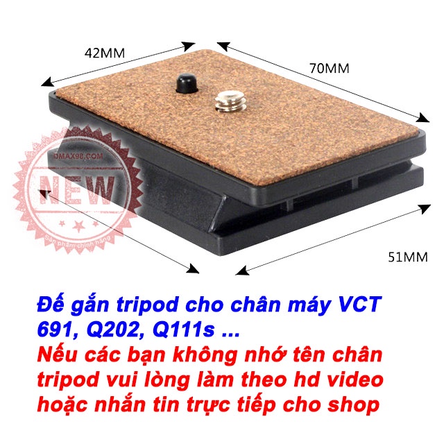 Đế gắn tripod Plate 50/70mm cho máy ảnh có đầu ballhead