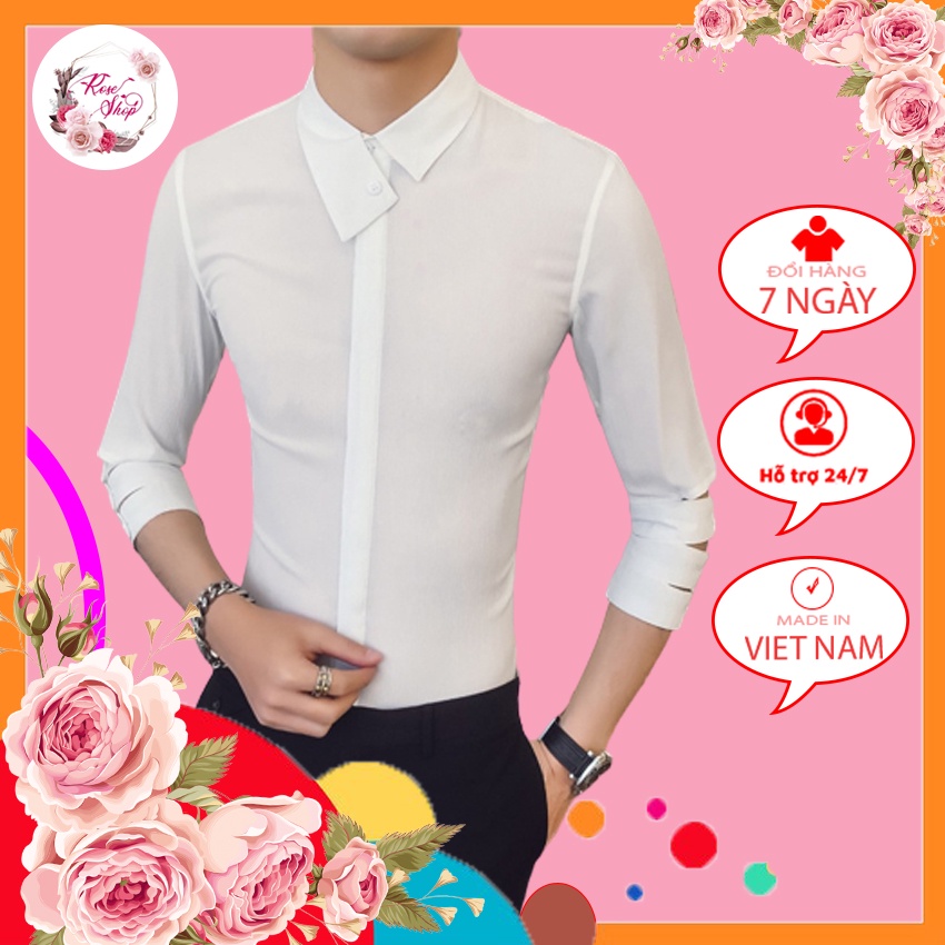 Áo sơ mi nam, Áo sơ mi  tay lỡ làm từ hỗn hơp rợi tổng hợp, co giãn nhẹ, mặc thoải mái, thấm hút mồ hôi N17