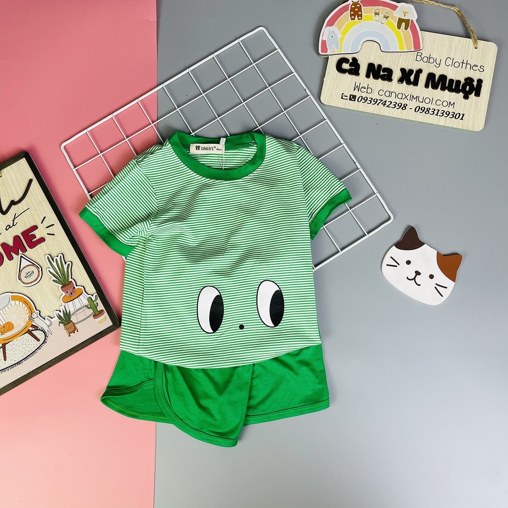 FULLSIZE(9-32kg)FREESHIPBộ Sọc Thun Lạnh Hàng Chuẩn Họa Tiết Dể Thương Cho Bé Gái Bé Trai