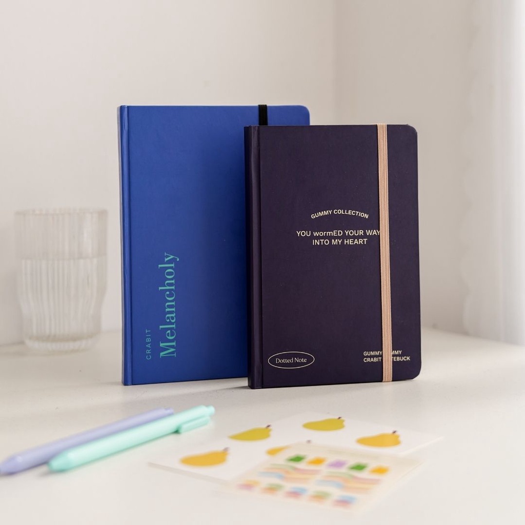 Quà 8/3 Sổ tay bỏ túi Crabit- Worm Xanh đậm - Ruột chấm dotgrid 100gsm ghi chép, làm bullet journal - Giao hỏa tốc