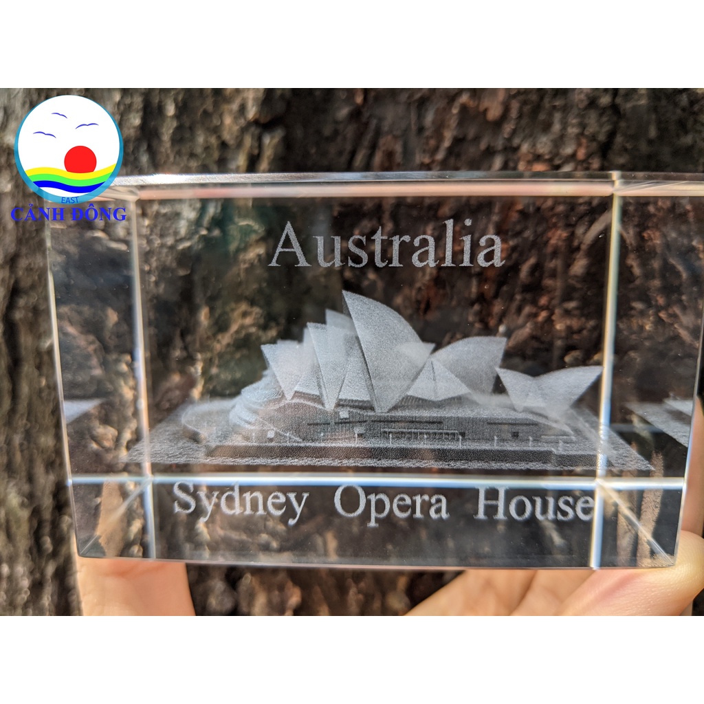 Quà lưu niệm pha lê AUSTRALIA NƯỚC ÚC Chạm Khắc 3D - Quà Lưu Niệm Sang Trọng
