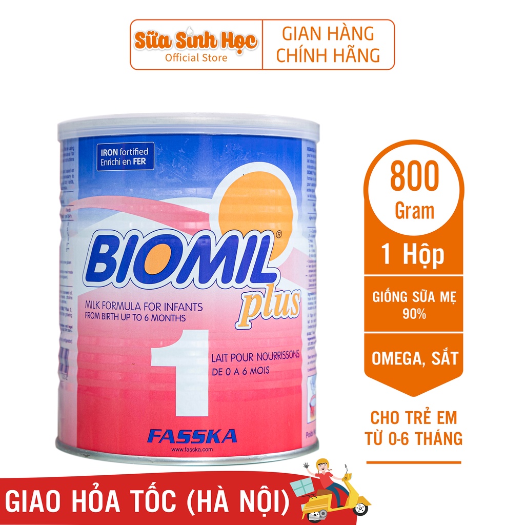 Sữa bột sinh học Biomil Plus 1 nhập khẩu Pháp cho trẻ sơ sinh 800g