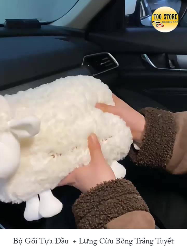 Gối tựa đầu ô tô gối tựa lưng trang trí ô tô xe hơi cao cấp hình chú cừu bông tuyết dễ thương TOO-STORE | BigBuy360 - bigbuy360.vn