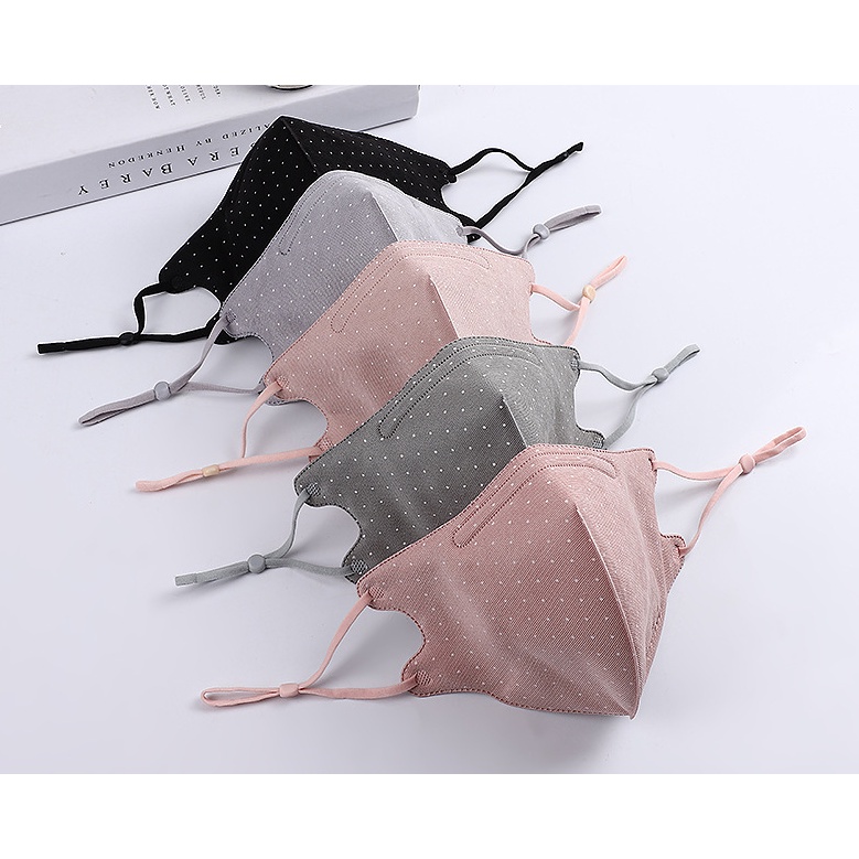 Khẩu trang chống bụi mịn, chống tia UV thông thoáng họa tiết chấm bi thời trang