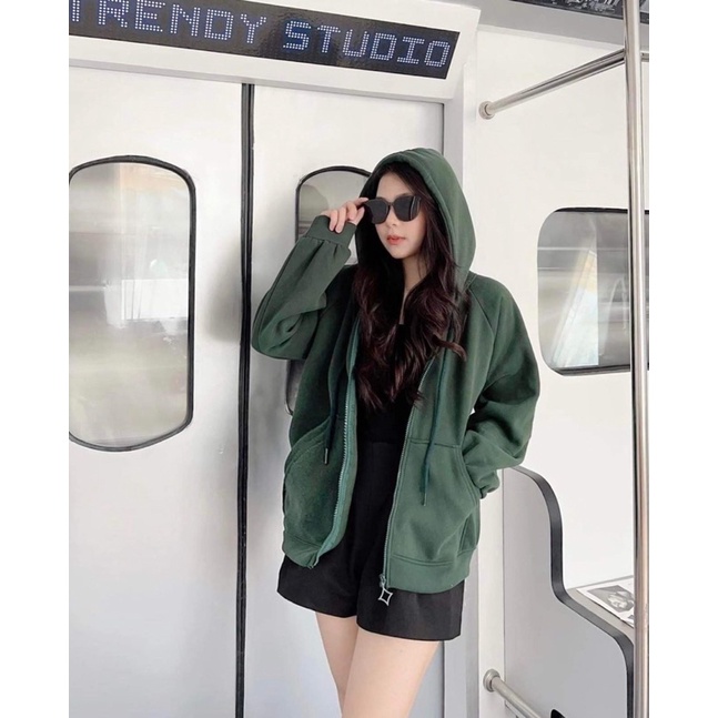 Áo khoá nỉ trơn cotton TC12