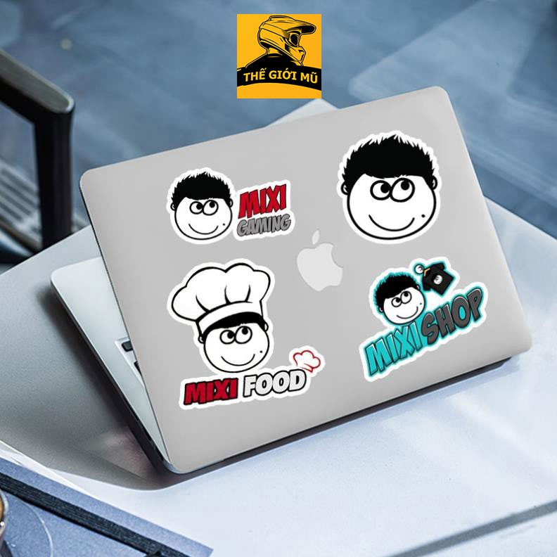 Sticker Độ Mixi dán mũ bảo hiểm, điện thoại, vali, laptop cute PVC chống nước