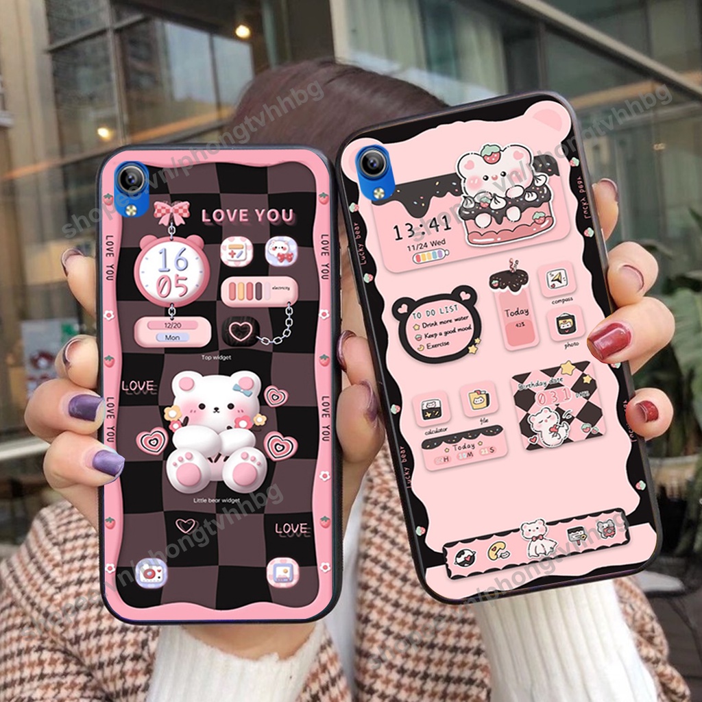 Ốp lưng Vivo Y1S / Y91 / Y91c / Y93 / Y95 gấu,thỏ trắng , đồng hồ dễ thương cute cực đẹp