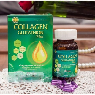 Collagen Glutathion Plus cung cấp đổ ẩm cho da, làm đẹp da nám da vàng da chỗng lão hoá da hop 30vien