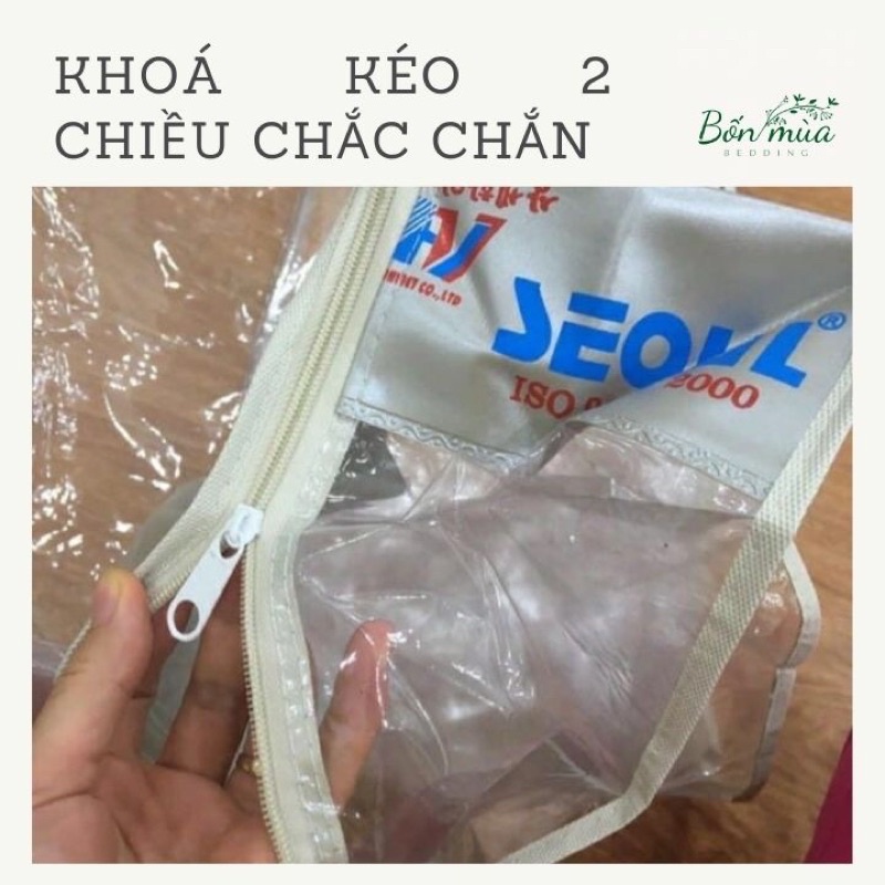 Túi Nilon Bọc Đệm [NILON DÀY, CHUẨN KÍCH THƯỚC] dùng cất bọc đệm, cho đệm gấp 3 tấm, có khoá kéo 2 chiều- hàng sẵn