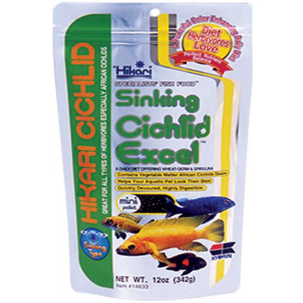 Thức ăn cá Ali hạt chìm 342g Hikari Sinking Cichlid Excel hàng Nhật