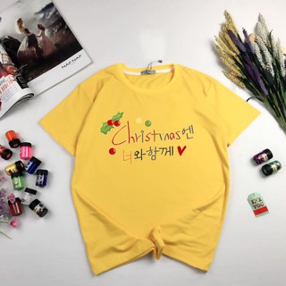Áo Thun Nữ Tay Ngắn Cổ Tròn In Christmas Đón Giáng Sinh DLX