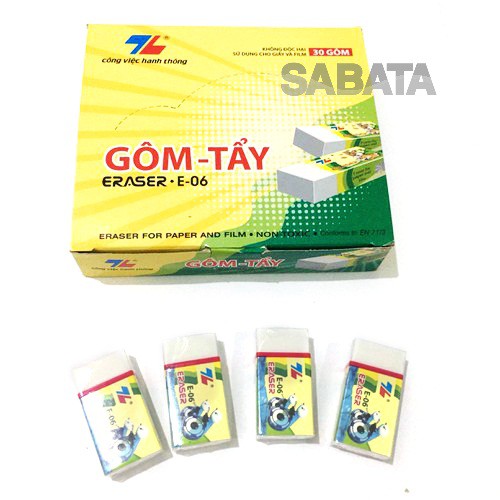 GÔM TẨY THIÊN LONG MÃ E-06 HỘP 30 CỤC