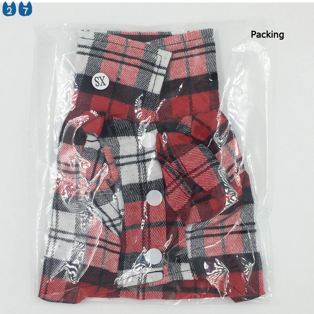 Áo sơ mi cotton họa tiết kẻ sọc phong cách dễ thương cho chó mèo cỡ nhỏ vừa