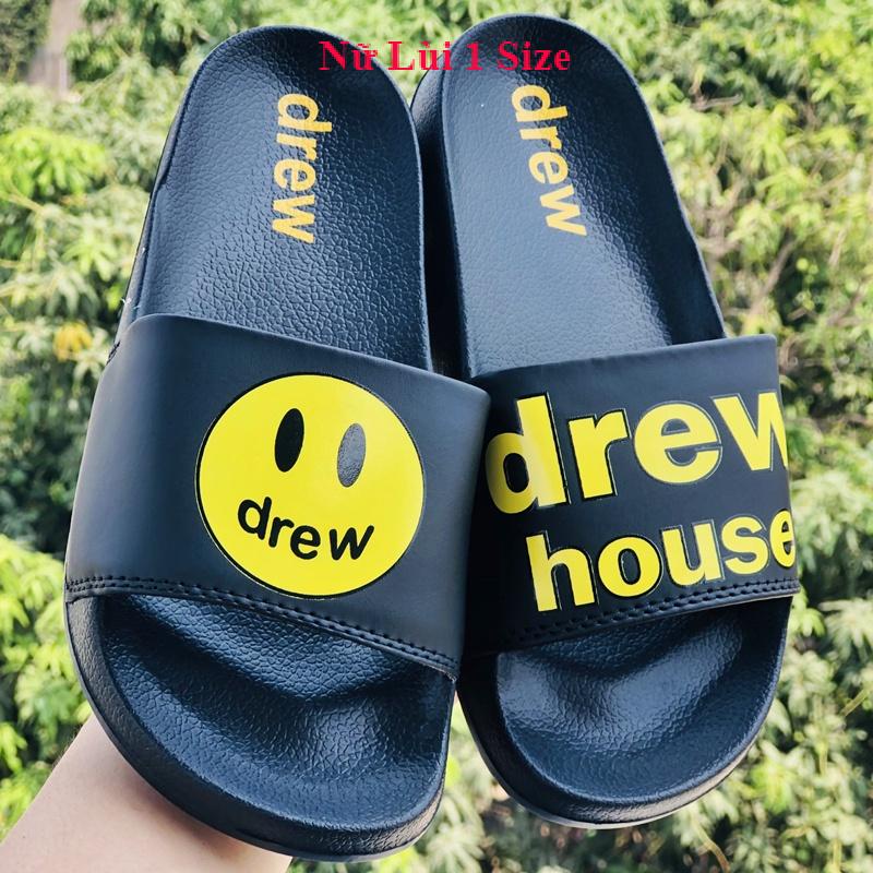Dép 𝐃𝐑𝐄𝐖 ❤️FULL BOX + FREESHIP❤️ dép mlb drew house mặt cười quai ngang thể thao nam nữ chất xịn kèm tag mác
