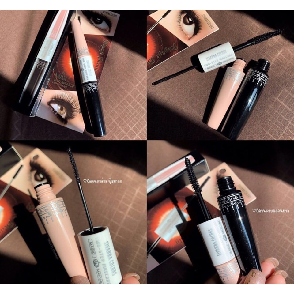 Mascara Chuốt Mi 2 Đầu Sivanna Colors Two-Step Bigeye Beauty Max Waterproof Lash Volume