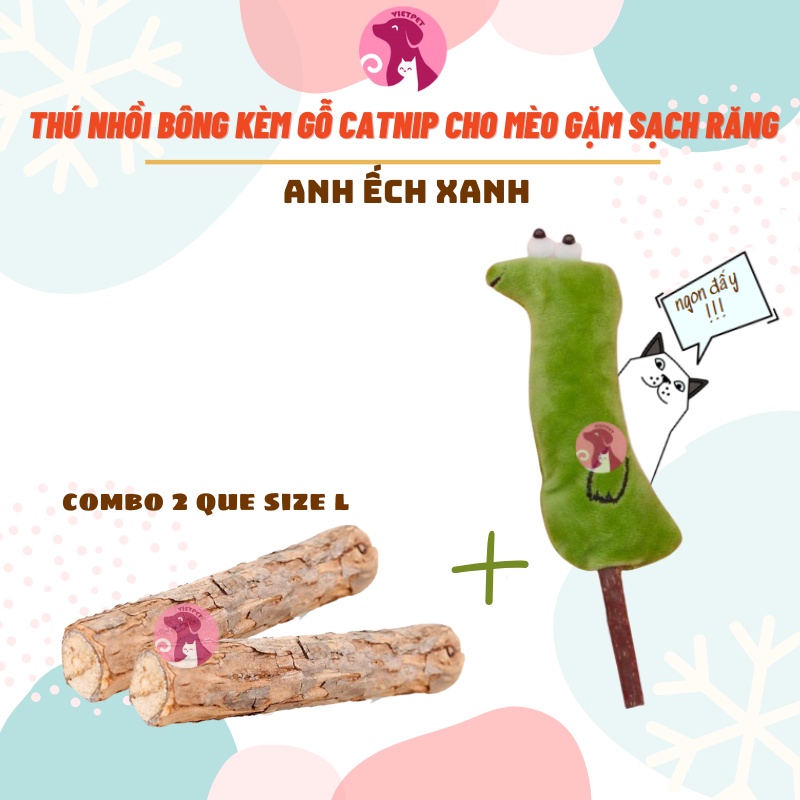 ❤️THÚ NHỒI BÔNG KÈM GỖ CATNIP CHO MÈO GẶM SẠCH RĂNG☯️