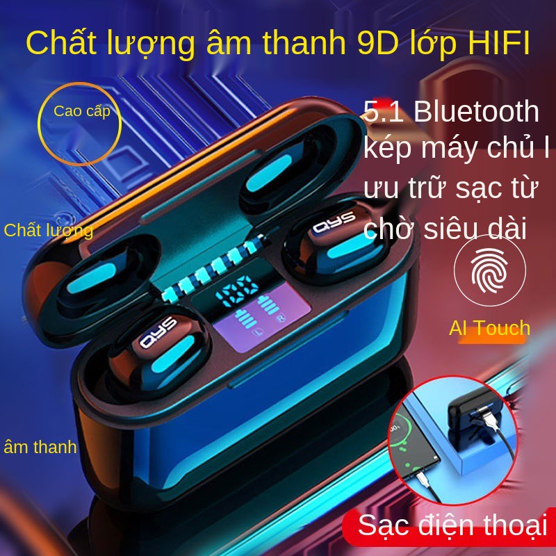 Tai nghe QYS Bluetooth không dây chất lượng âm thanh cao lâu bài hát, 48 giờ chơi game, Huawei vivo, Apple OPPO phổ t