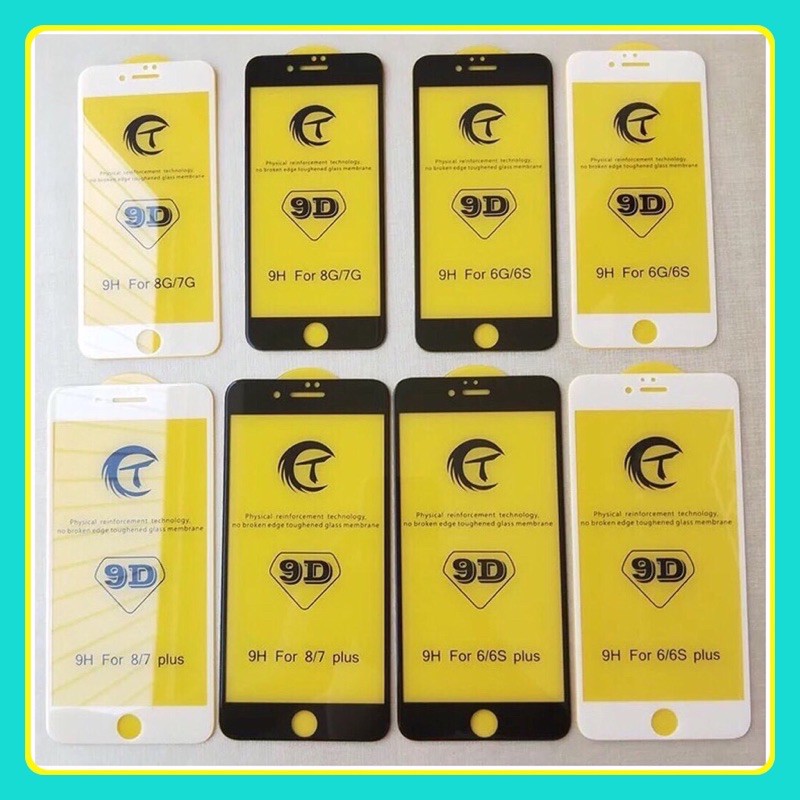 [Loại Xịn]Kính Cường Lực IPhone 9D Siêu Xịn-Full Màn-Hạn Chế Bám Vân Tay