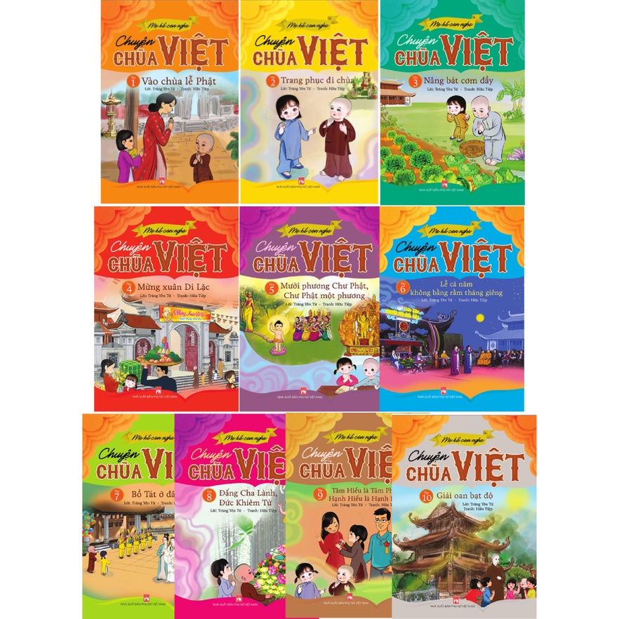 Sách Thiếu Nhi - Combo Mẹ Kể Con Nghe - Chuyện Chùa Việt (Bộ 10 Cuốn) (Cho Trẻ Từ 4 Tuổi) - PNU