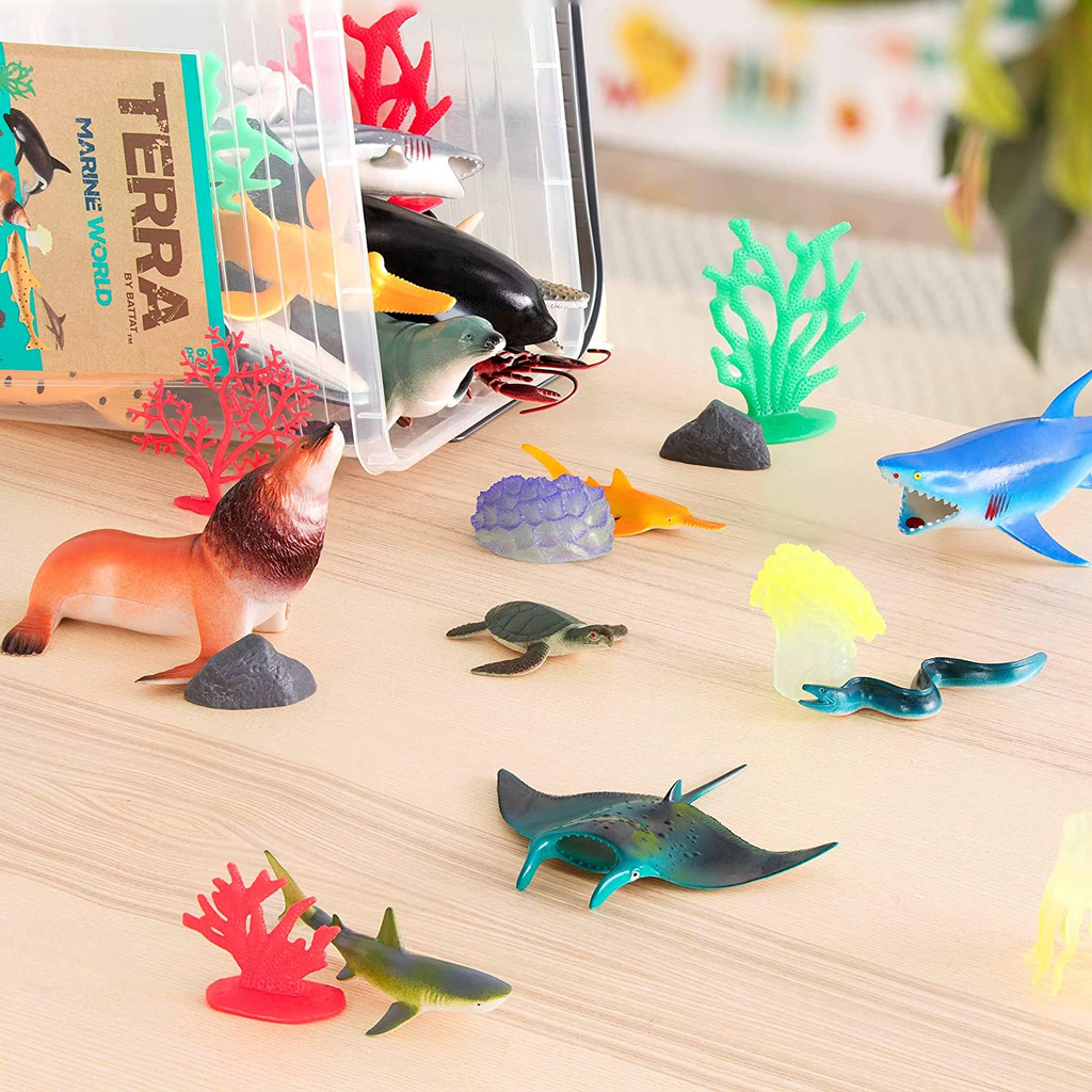 Đồ chơi mô hình động vật Thế giới đại dương Terra 60pcs giúp trẻ học về thiên nhiên, lịch sử và khoa học