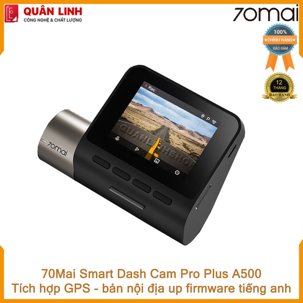 Camera hành trình 70mai A500 Dash Cam Pro Plus tích hợp sẵn GPS - Bảo hành 12 tháng