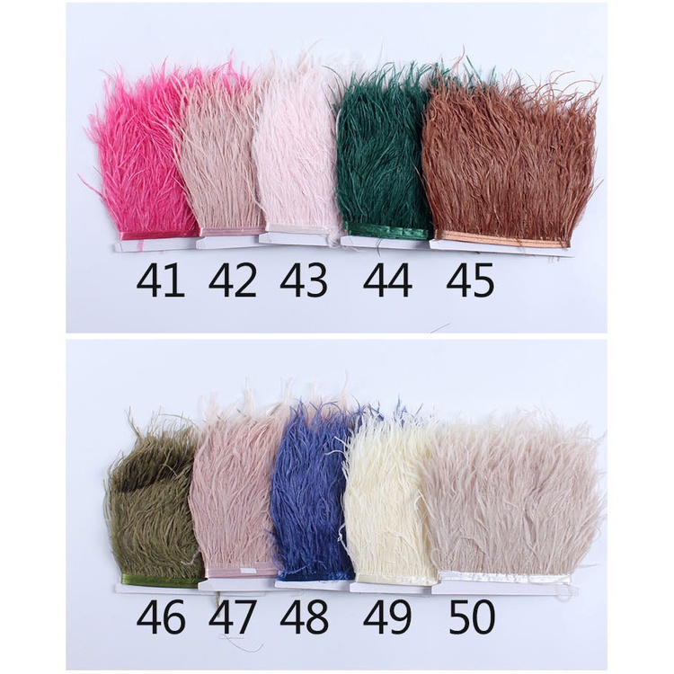 Lông đà điểu cắt trên chuỗi / màu mẫu / nửa mét