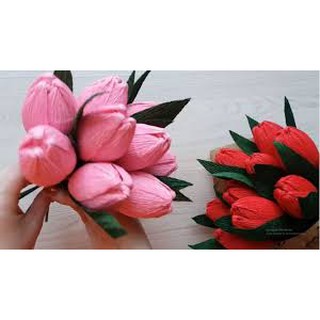 Cuôn giấy nhún/nhăn cao cấp làm hoa