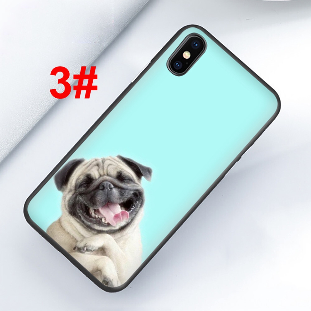 Ốp điện thoại silicone mềm in hình chó pug cho iPhone 11 Pro XS Max XR X 8 7 6S 6 Plus