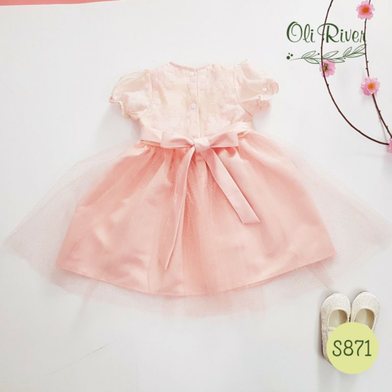 (8 tuổi) Váy đầm công chúa Oli River ngực đính hoa cực ngọt ngào (S871)