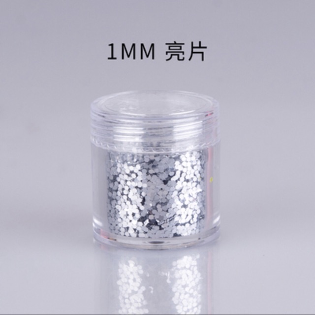 Hũ 10gr kim tuyến 1mm, trang trí nail, resin, ốp điện thoại