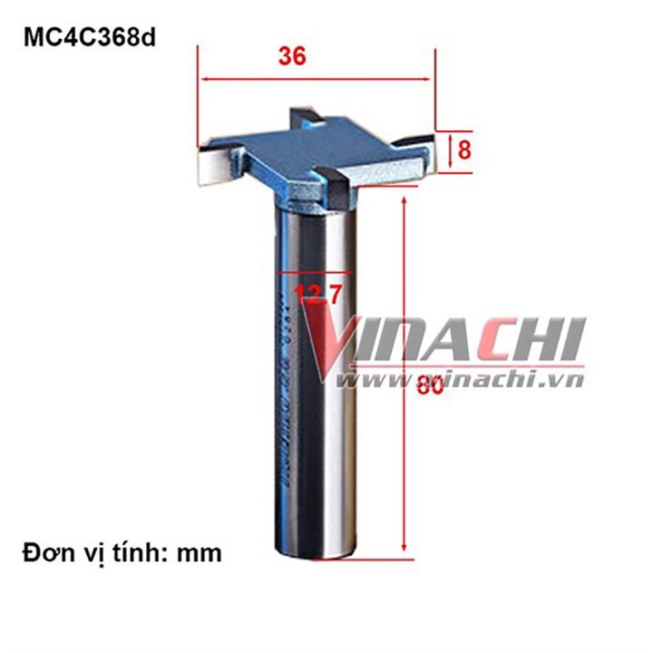 Mũi cuốc 4 cánh trục dài - 1 cái