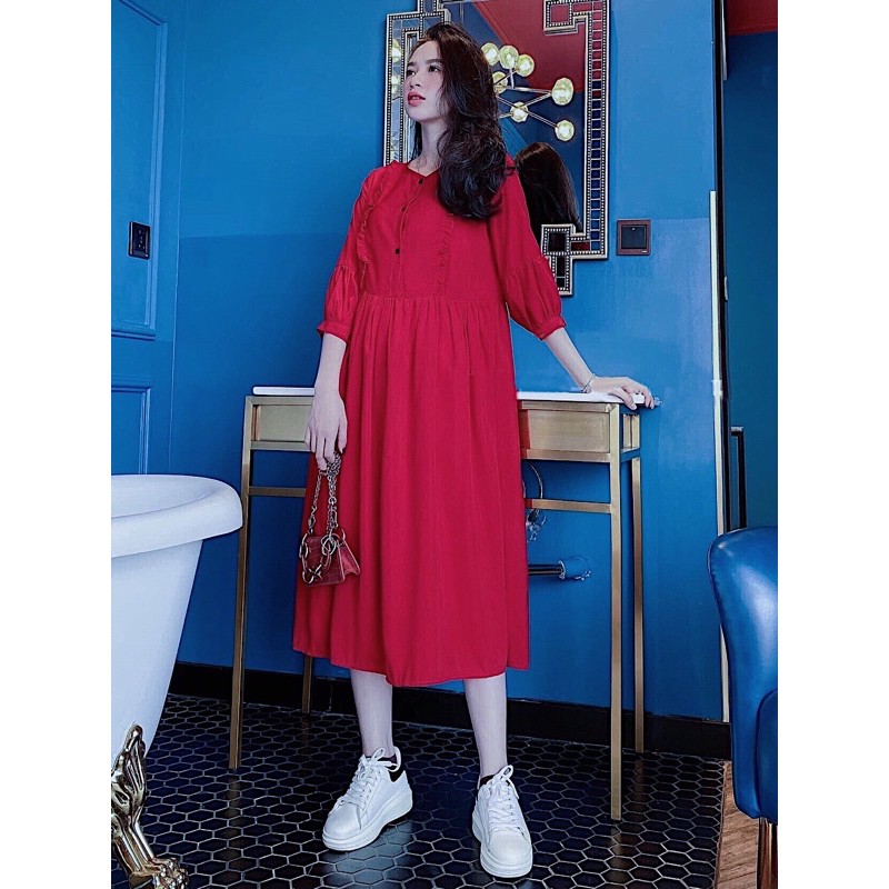 Babydoll đỏ form dài (kèm hình thật)
