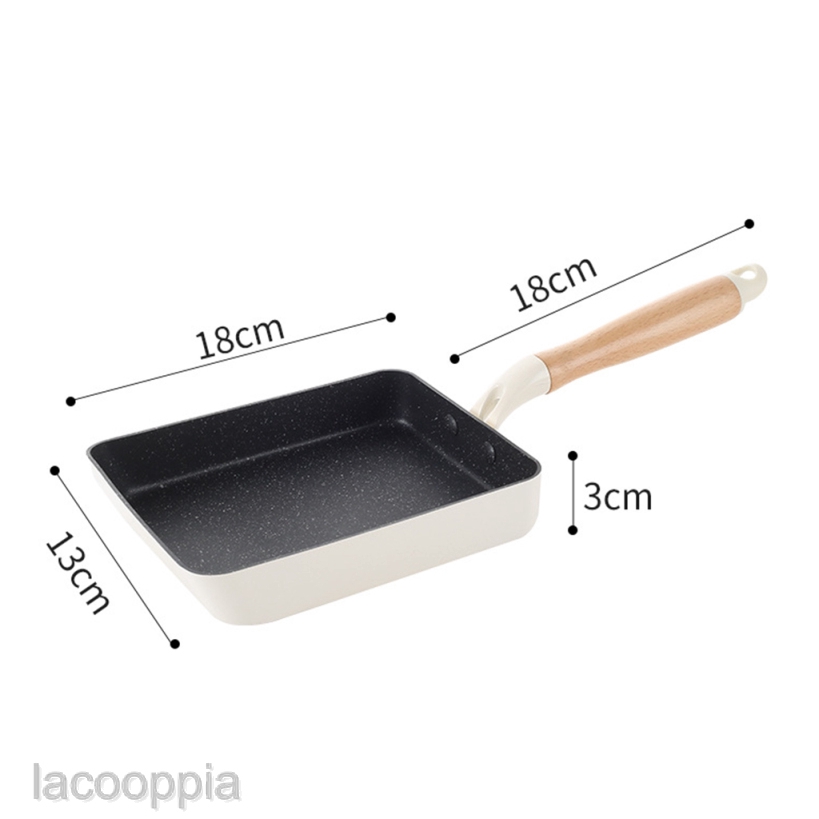 [LACOOPPIA] Aluminum Non Stick Frying Pan Tamagoyaki Omelette Breakfast Cookware 18x13cm