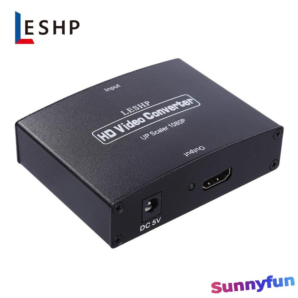 LESHP 1080P VGA 3.5mm Stereo Audio To HDMI-compatible Converter Box W/ Adapter sunnyfun