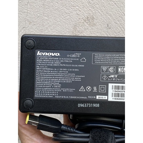 Sạc laptop lenovo 20v 8.5a chính hãng