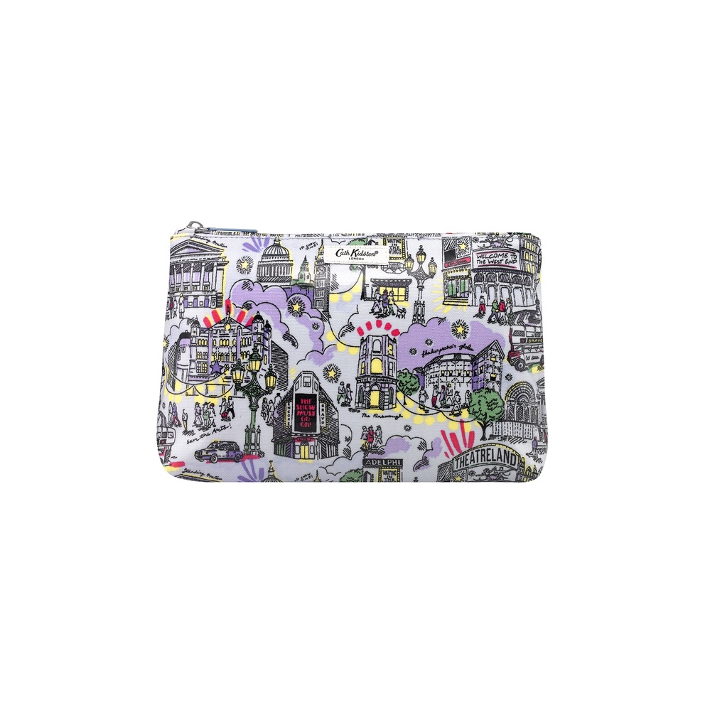 Cath Kidston - Túi đựng mỹ phẩm/Zip Cosmetic Bag - London West End Small - Lilac/Grey -1042627