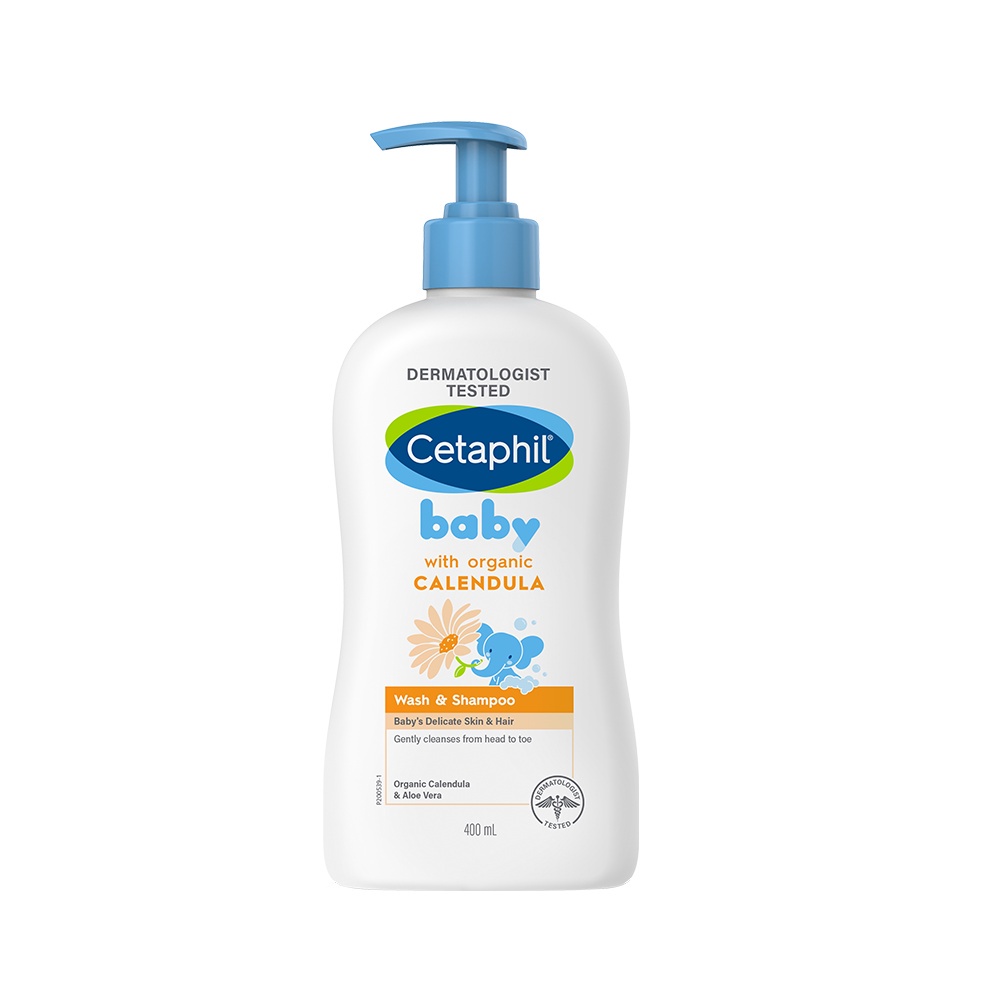 Sữa tắm gội Cetaphil Baby Wash &amp; Shampoo with Organic Calendula (Hoa cúc hữu cơ) giúp giữ ẩm, dịu nhẹ, bảo vệ da em bé