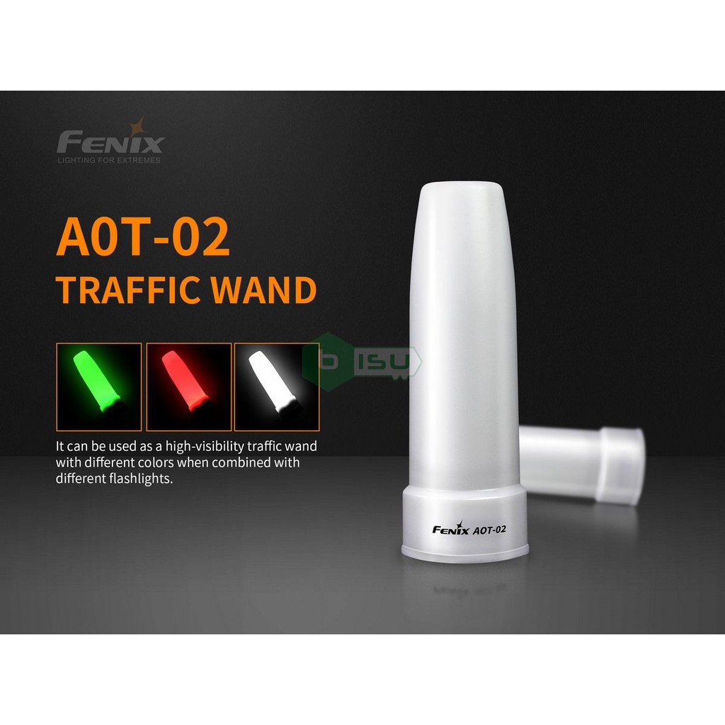 ĐẠI LÝ ĐỘC QUYỀN FENIX - Phụ kiện Fenix - AOT - 02 ( Tản sáng báo hiệu - Nhựa trắng chuyển màu theo ánh sáng Đỏ - Xanh)