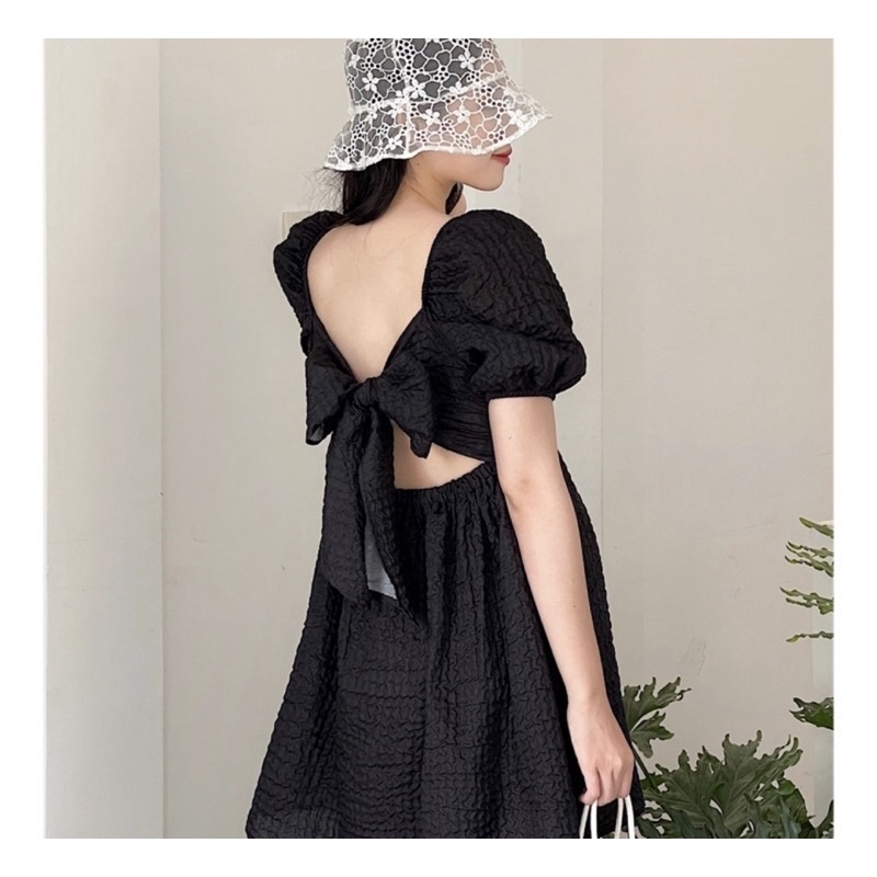 Váy babydoll tafta thắt nơ sau VJ004 mẫu 1