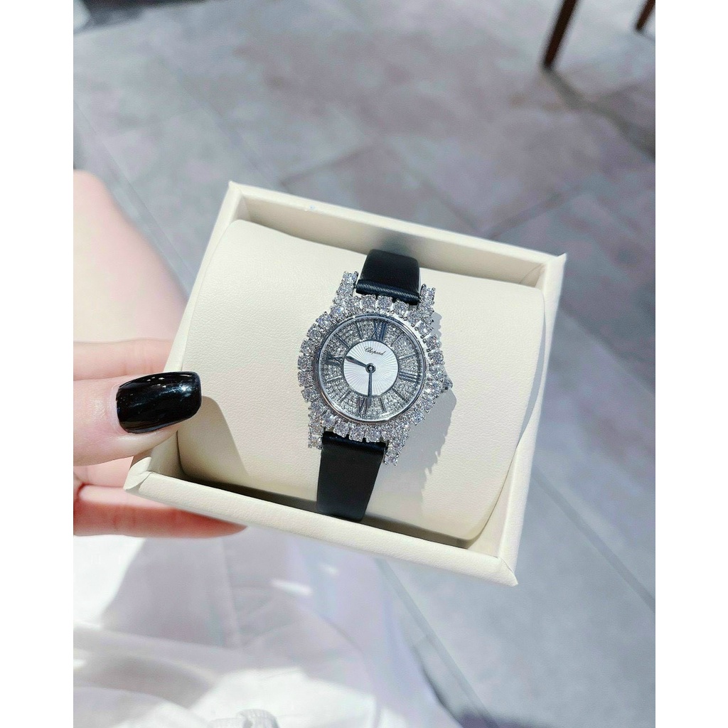 Đồng hồ DIMINI dây da mềm thiết kế đính đá kim cương nhân tạo sang trọng đeo cực sáng tay và nổi bật hình ảnh video tựụp