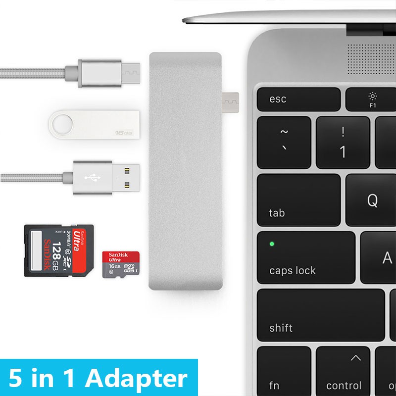 Bộ Chuyển Đổi USB C Sang 4K HDMI USB 3.0 Thunderbolt 3 TF SD Cho MacBook Pro Air 13 15 16 inch touch bar / touch id 2020 A2179 A2159 A2141 A1932 2018 2019
